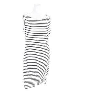 BTFBM Boutique Navy White Striped Ruched Side Tshirt Dress Size Medium NWT